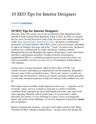 10 SEO Tips for Interior Designers