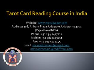 Tarot Card Reading Course in India