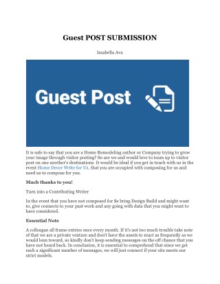 Guest POST SUBMISSION