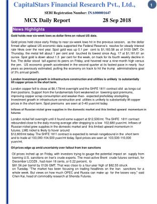 Mcx daily report 28 sept