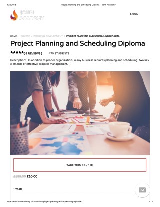 Project Planning and Scheduling Diploma - John Academy