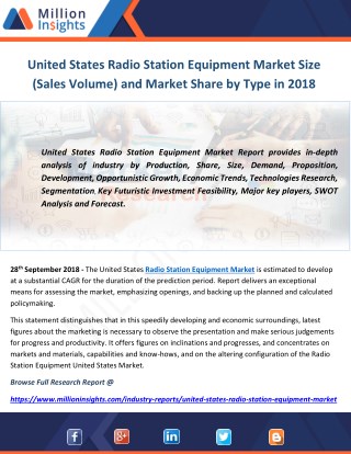 United States Radio Station Equipment Market Size (Sales Volume) and Market Share by Type in 2018
