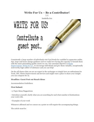 Write For Us – Be a Contributor!