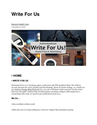 Write For Us