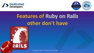Features of Ruby on Rails other don't have