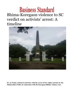 Bhima-Koregaon violence to SC verdict on activists' arrest: A timeline