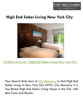 High End Sober Living New York City