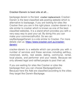 Cracker-Darwin best in your town