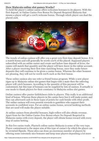 How Malaysia online slot games Works