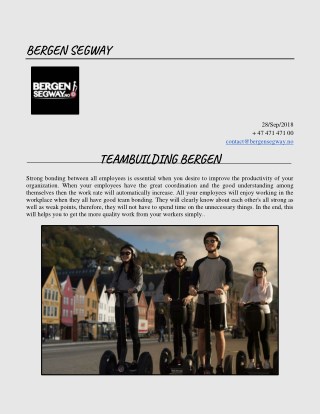 Book Best Teambuilding Bergen Tours Online | Bergen Segway