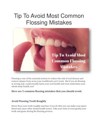 Tip To Avoid Most Common Flossing Mistakes