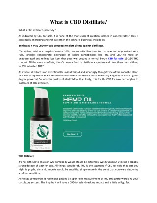 What is CBD Distillate? | Liposomal-cbd