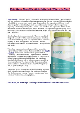 Keto One: Warnings, Ingredients & Side Effects!