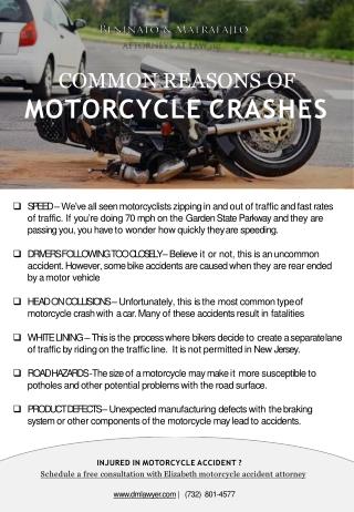 Common Reasons Of Motorcycle Crashes