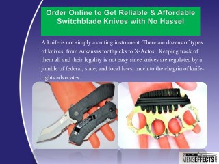 Order Online to Get Reliable & Affordable Switchblade Knives with No Hassel