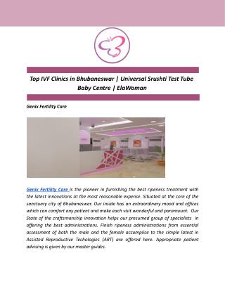 Top IVF Clinics in Bhubaneswar | Universal Srushti Test Tube Baby Centre | ElaWoman