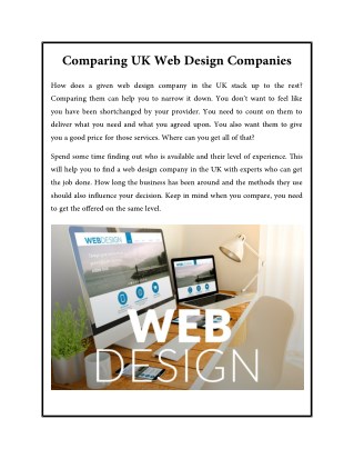 Comparing UK Web Design Companies