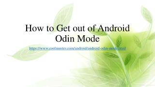 How to Get out of Android Odin Mode