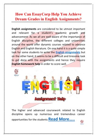 How Can EssayCorp Help You Achieve Dream Grades in English Assignments?