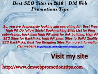 Best SEO Sites in 2018 | DM Web Promotions Tips
