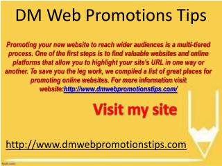 DM Web Promotions Tips