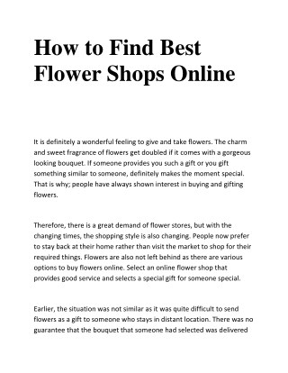 How to Find Best Flower Shops Online