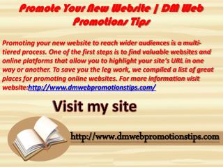 Promote Your New Website | DM Web Promotions Tips