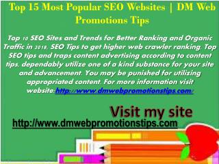 Top 15 Most Popular SEO Websites | DM Web Promotions Tips