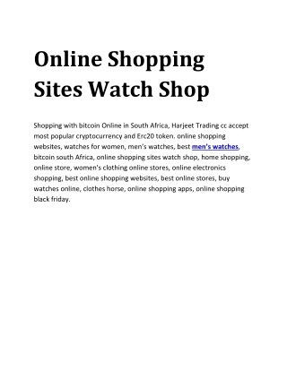 Online Shopping Sites Watch Shop