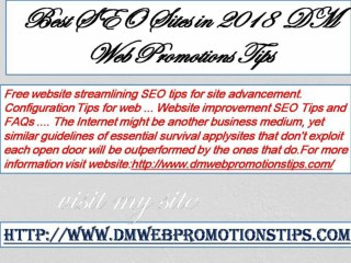 Best SEO Sites in 2018 | DM Web Promotions Tips