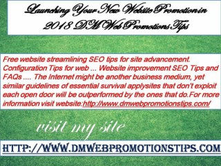 Launching Your New Website Promotion in 2018 | DM Web Promotions Tips