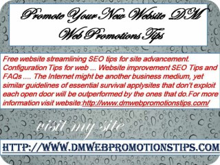 Promote Your New Website | DM Web Promotions Tips