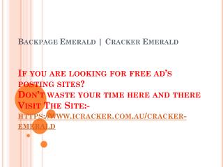 Backpage Emerald | Cracker Emerald