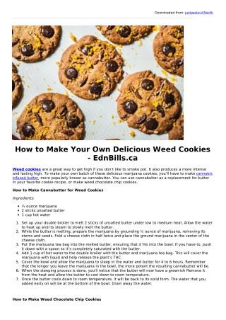 How to Make Your Own Delicious Weed Cookies - EdnBills.ca