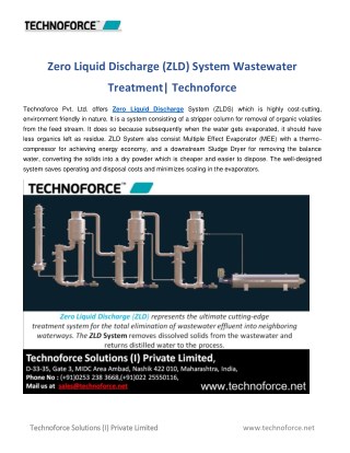 Zero Liquid Discharge System