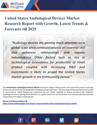 United States Audiological Devices Market Size, Drivers, Opportunities, Top Companies, Trends, Challenges, & Forecast 20