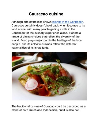 Cauracao cuisine