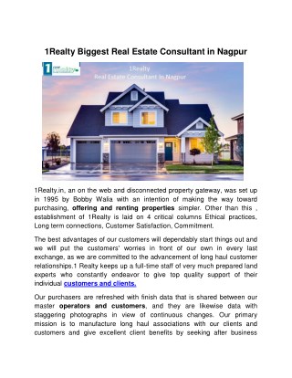Real Estate Consultant Nagpur | Buy & Sell property|1realty.in