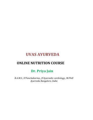 Ayurvedic course in india | Uvas Ayurveda