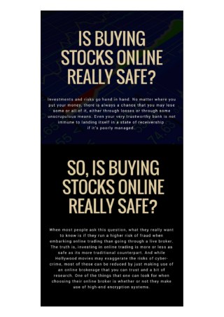 Is Buying Stocks Online Really Safe?