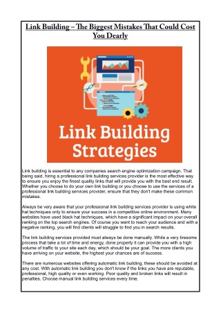 Link Building – The Biggest Mistakes That Could Cost You Dearly