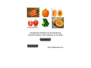 Carotenoids Market by Regional Analysis, Key Players and Forecast 2024