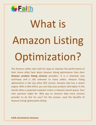 What is Amazon Listing Optimization?