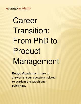 Career Transition_ From PhD to Product Management - Enago Academy