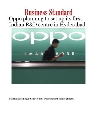 OPPO to set up its first India R&D centre in Hyderabad