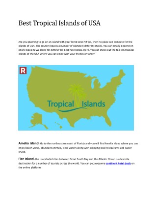 Best Tropical Islands of USA