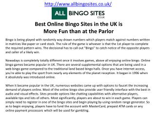 Best Online Bingo Sites in the UK is More Fun than at the Parlor