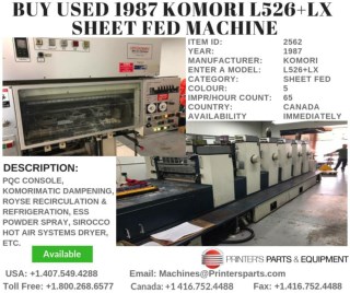 Buy Used 1987 Komori L526 LX Offset Printing Presses Machine