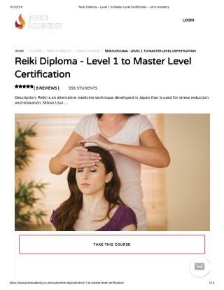 Reiki Diploma - John Academy