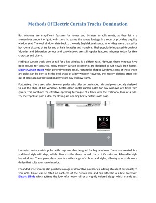 Methods Of Electric Curtain Tracks Domination